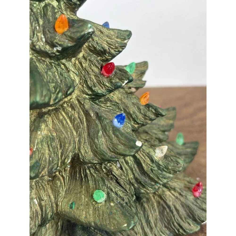 Vintage Nowell Mold Ceramic Christmas Tree 8” No Base